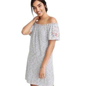ABERCROMBIE & FITCH Off the Shoulder Embroidered Dress - Size XS